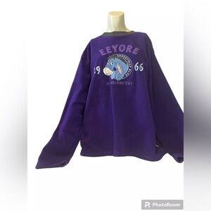 Eeyore Fleece Sweater Size L Color  Purple!!!